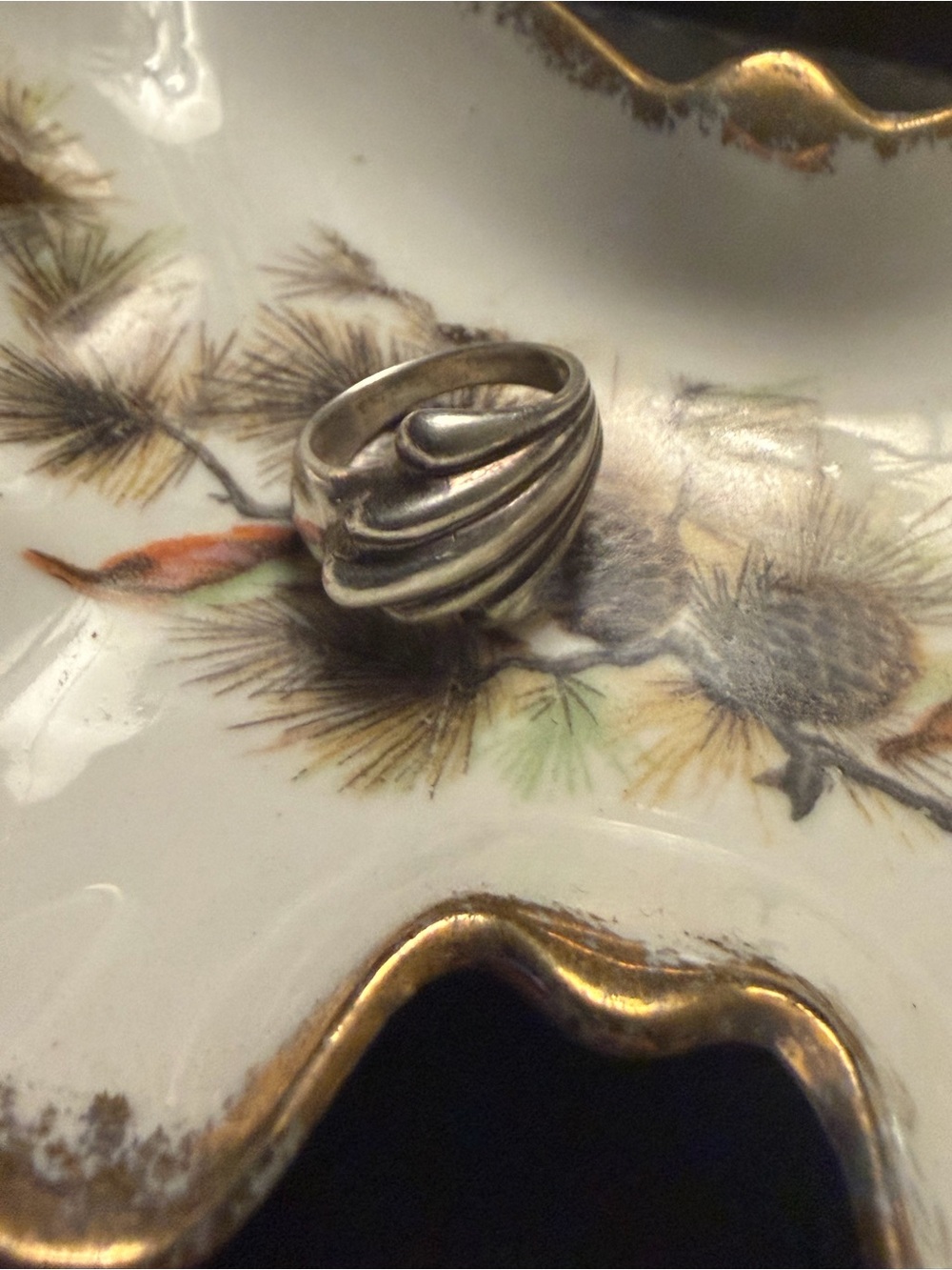 Vintage Taxco Style Sterling Silver Wave/Shell Ring Size 5, Stamped